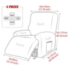4PCS Split Jacquard Recliner Sofa Covers Elastic Armchair Chair Cover Non-Slip Recliner Chairs Slipcovers For Living Room Decor 2