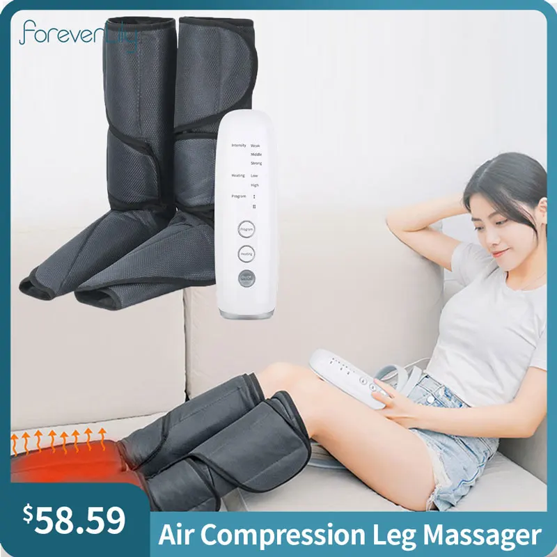 

Air Compression Leg Foot Calf Massager For Circulation and Relaxation Infrared Heated Pressotherapy Relieve Muscle Fatigue