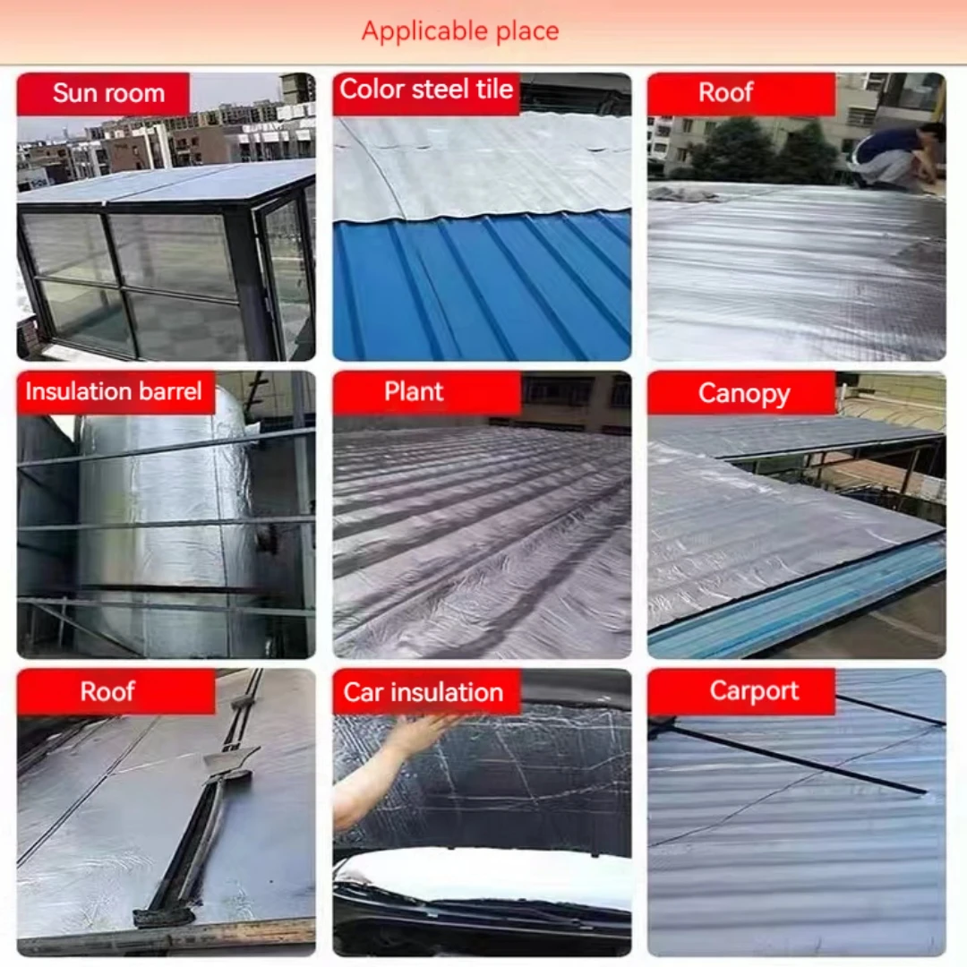 Soundproofing Cotton Sound Insulation Cotton Self Adhesive Aluminum Foil Backing Adhesive Soundproof Cotton B1 Grade Flame Retardant Insulation Cotton Roof Aluminum Foil