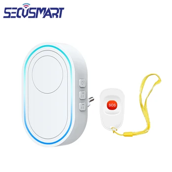 433MHz 무선 비상 버튼, 노인 어린이 안전 보호 서스펜션 전화 장치 SOS 패닉 경보 시스템 볼륨 조절 가능