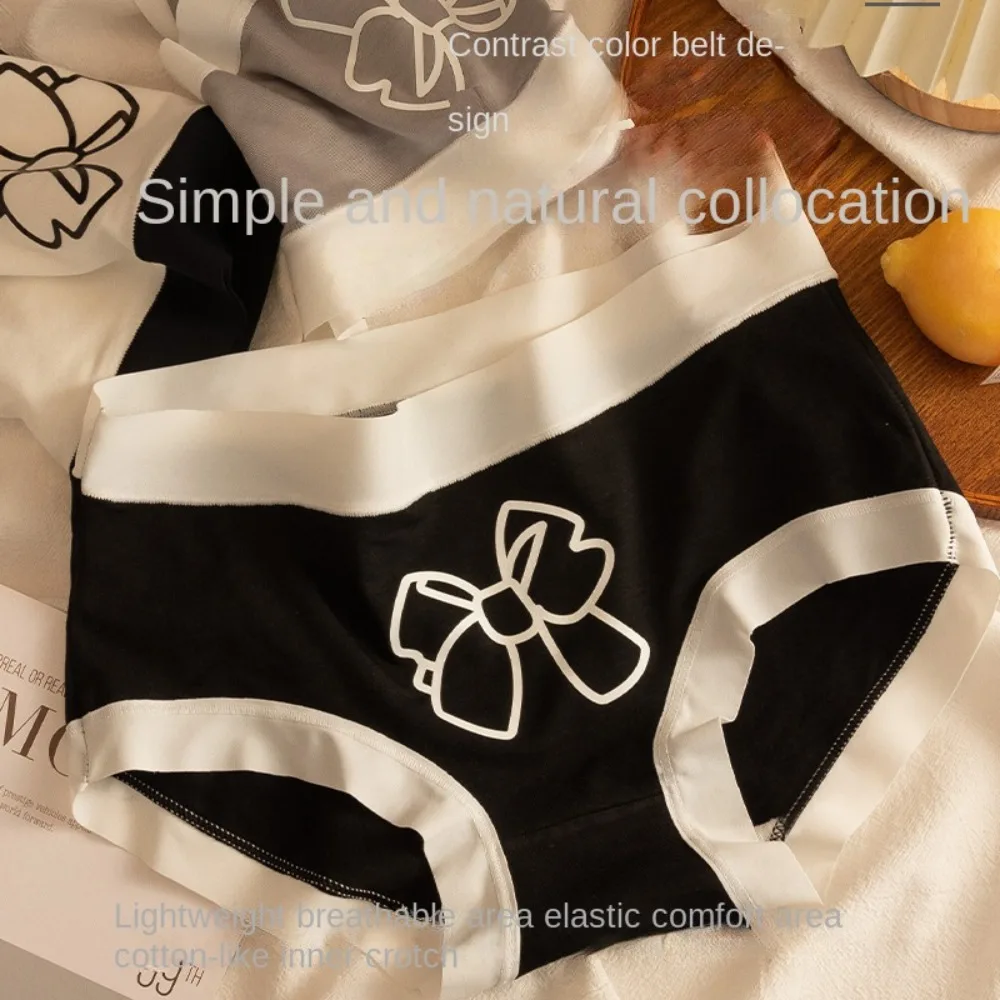 

Нижнее белье из модала для девочек, подтягивающие бедра однотонные Трусики средней талии, женское белье, бесшовные трусики с бантом