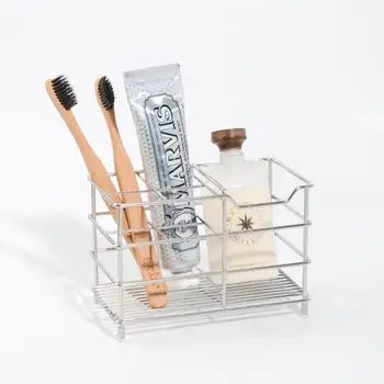 Creative Stainless Steel Toothbrush Holder Black Wall Mounted Electric Toothbrush Rack Toothpaste Storage Space-Saving Accessory