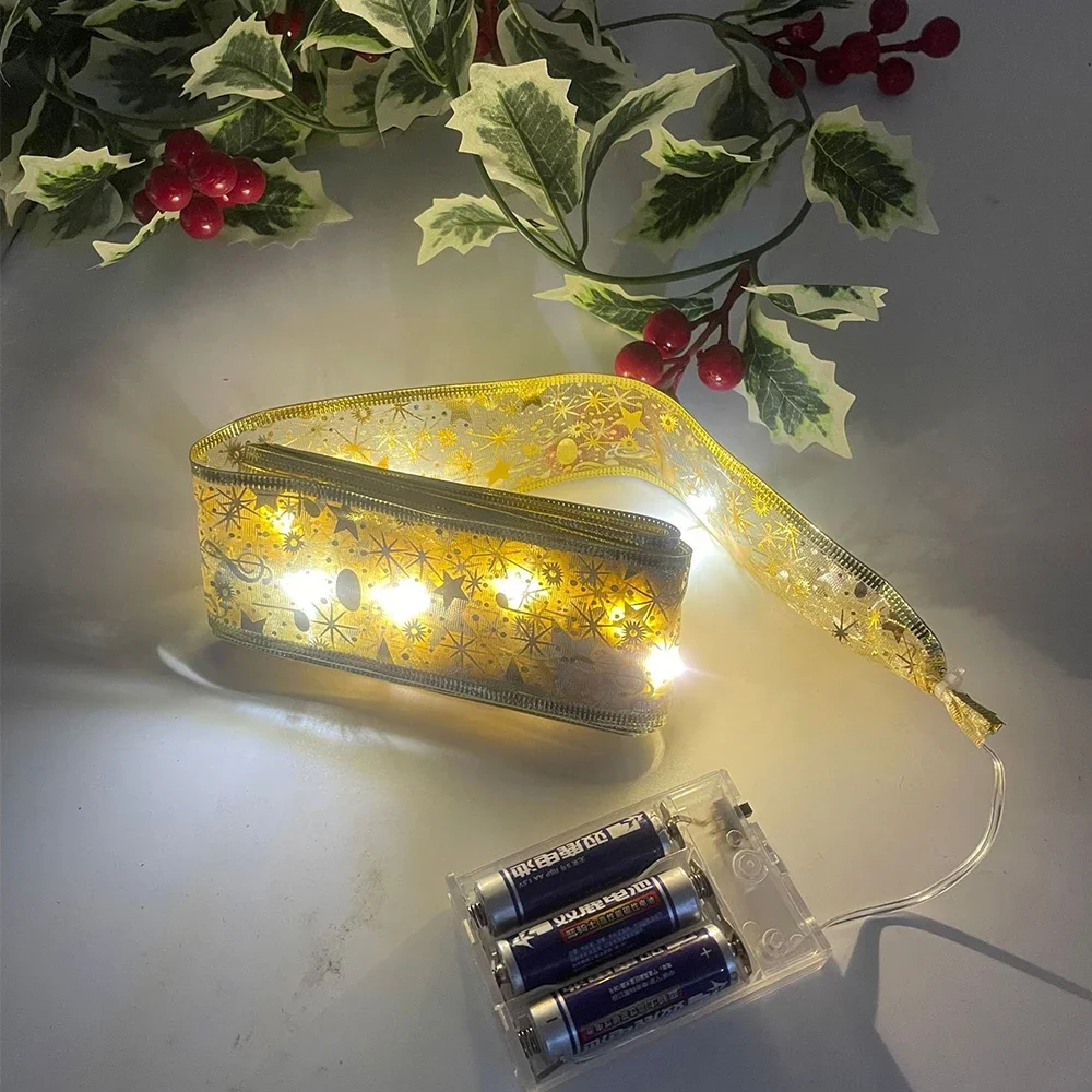 Christmas Fairy Light Ribbon - DIY Tree Ornaments for Home Decor