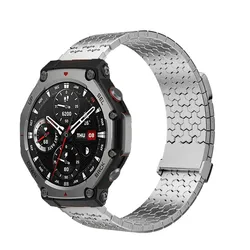 Enhanced Metal Magnetic Buckle Watch Band Accessory - 22mm (Silver)