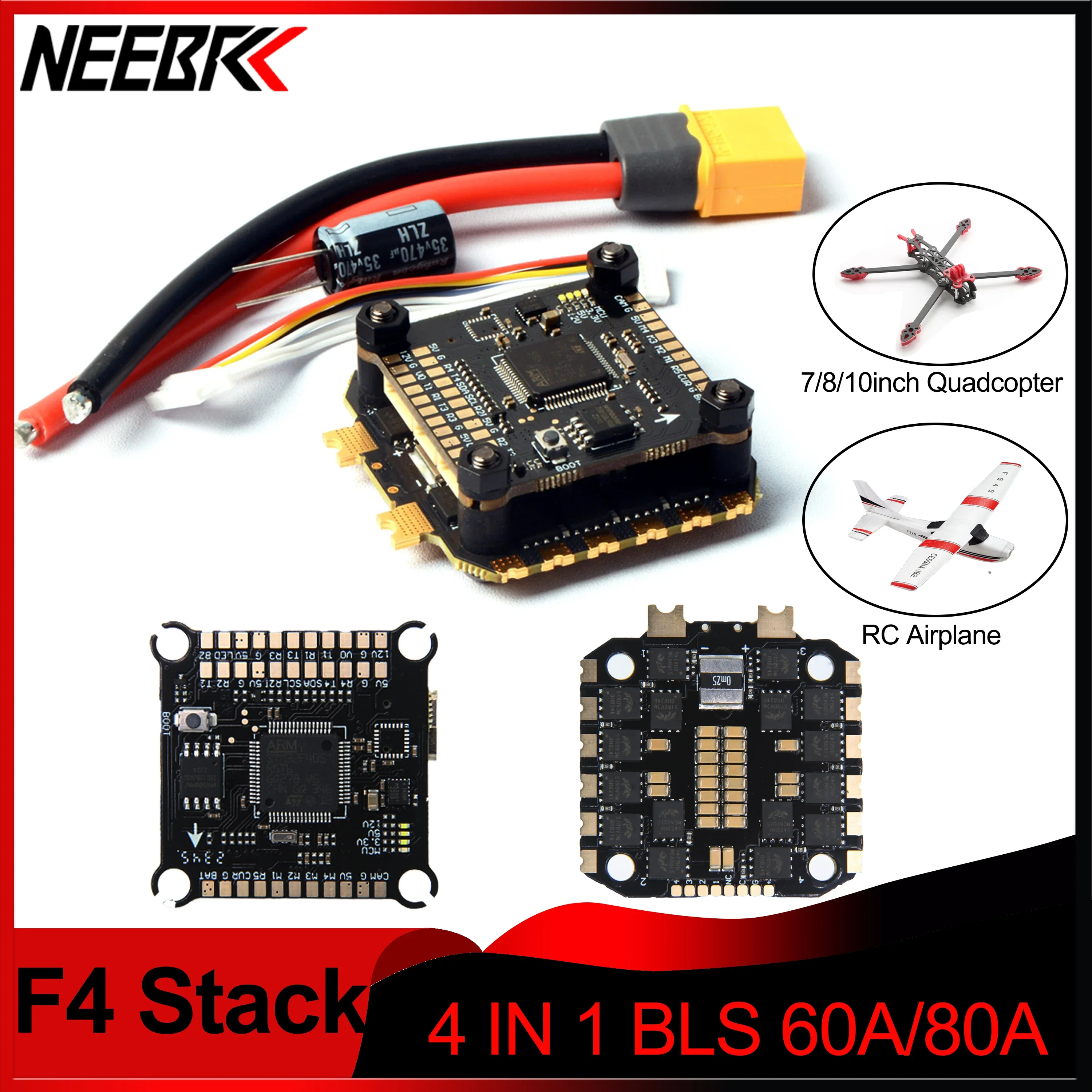 Neebrc F405 Flight Controller Fc 60A 80A Stack Dshot Esc 3-6S Surport Betaflight/Inav Per Mark4 Fpv Freestyle Droni Aereo