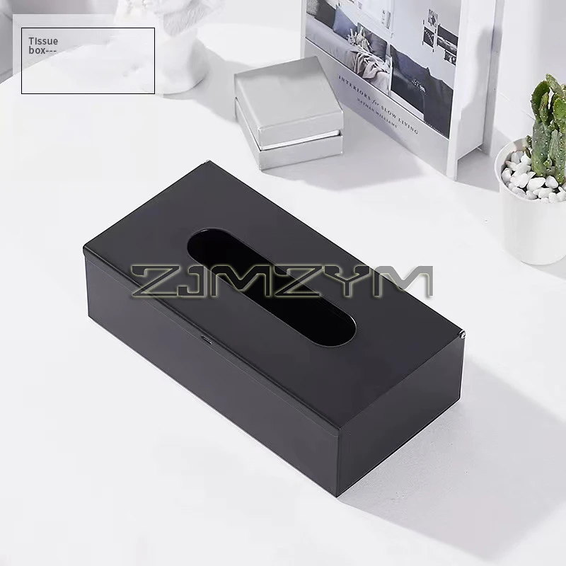 Wall Mounted Toilet Paper Holder Rack Stainless Steel Desktop Tissue Box Stand Bathroom Retro Metal Shelf Black Napkin