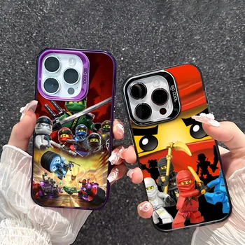 Cartoon phone case For iPhone 17 16 15 14 13 12 11 Pro Max Plus Mini IMD Color Silver Shell Cover N-Ninjago 1