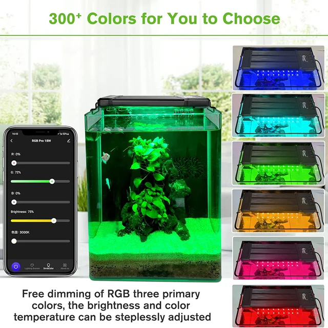 Smart Bluetooth APP Control RGB Fish Tank Light Full Spectrum Dimmable Fishbowl Lights for Fish Tanks And Aquariums Accessories 4
