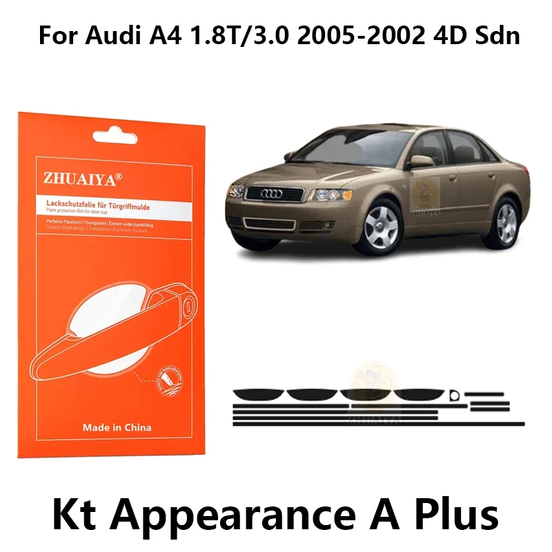 

Защитная пленка ZHUAIYA для красок дверной ручки, защитная пленка из ТПУ для Audi A4 1,8 T/3,0 2005-2002 4D Sdn, автомобильные аксессуары