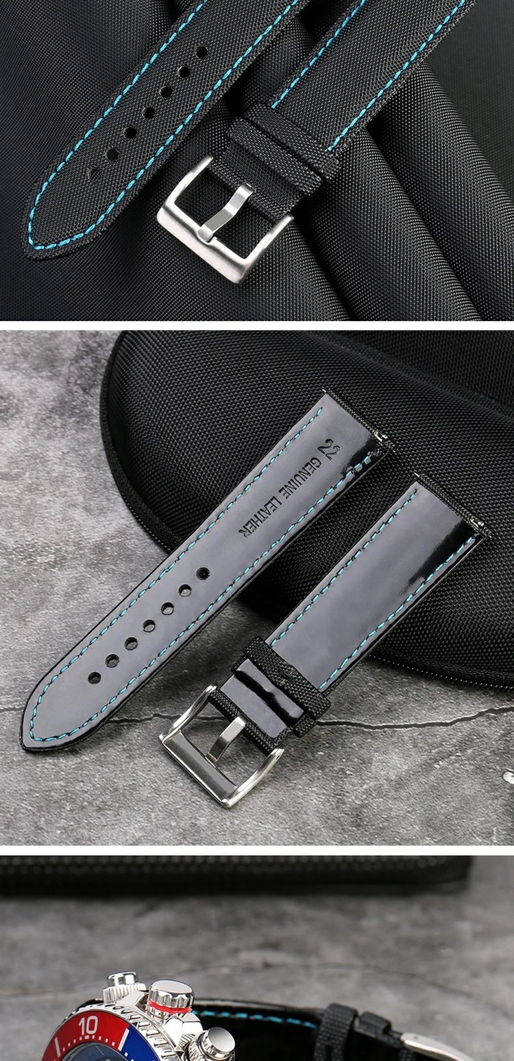 20mm 21mm 22mm 23mm 24mm Nylon Leder Armband Für Tag Heuer Citizen Seiko no.5 UHR Männer Frauen Leinwand Stoff Uhrenarmband – Detail 12