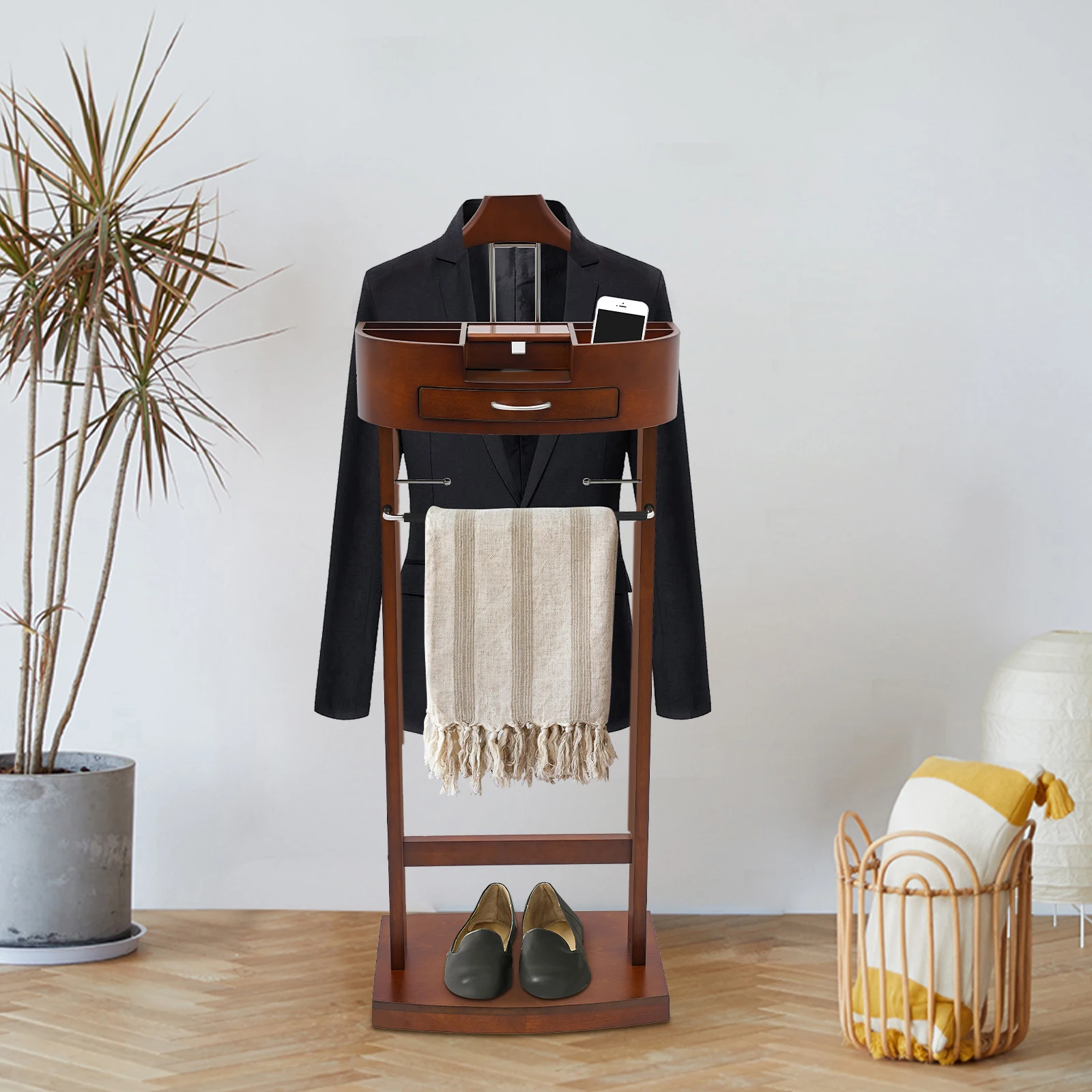Free Standing Wooden Clothes Valet Freestanding Clothing Valet