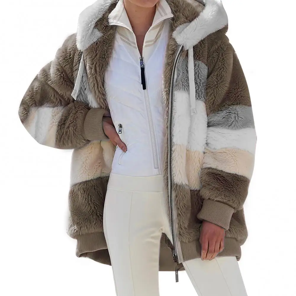 

Winter Women Jacket Zipper Hooded Loose Top Overoat Fashion пальто женское