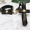 Lace Dog Leash Collar Set Vintage Bowknot Pearl Bells Girl Dog Adjustable Collar for Small Medium Dogs Puppy Collar Pet Supplies 3