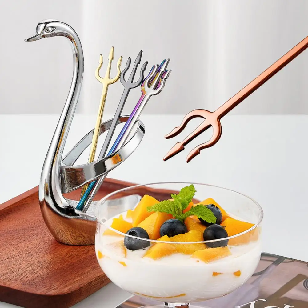 

Metal Dessert Fork Useful Anti-rust Lightweight Stainless Steel Cake Fork Kitchen Tools