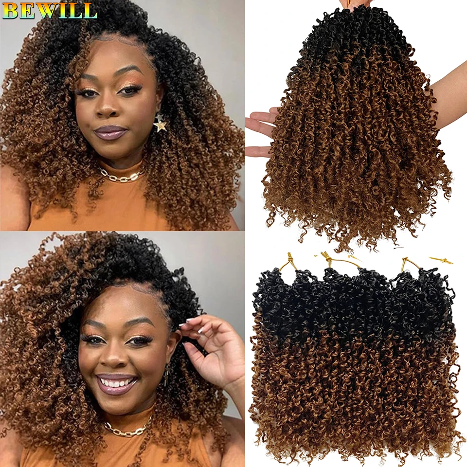 Bohemian Yanky Twist Crochet Hair 12 8 Inch Natural Black Small Curly Twist Crochet Hair for Senegalese Twist Braids for Women 4
