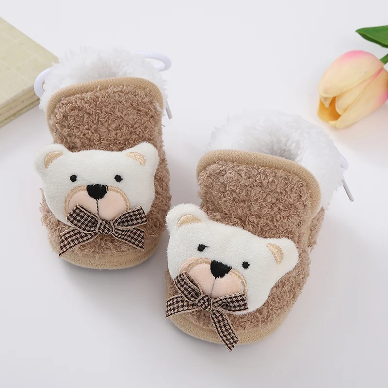Winter Baby Shoes Boys Girls Booties Warm Cartoon Animal Toddler Cotton Walking Shoes Infant Soft Anti-slip Newborn Crib Shoes 1