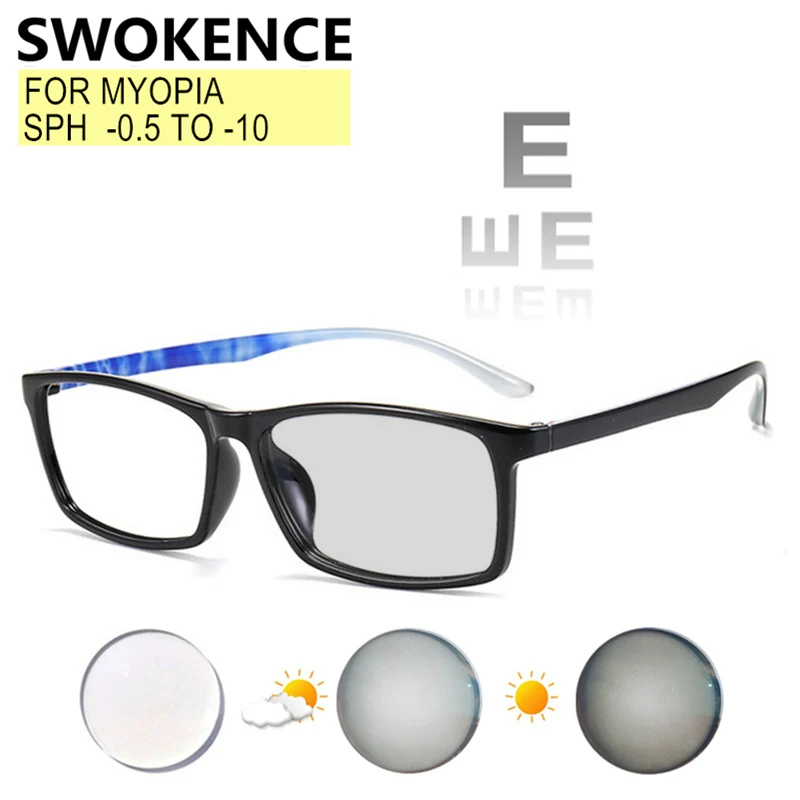 Ultralight Myopia Glasses 0.5 To 10 Women Men Comfortable TR90 Square