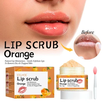 Orange Lip Scrub Prevents Dry And Cracked Lips Removes Moisturizes & Nourishes Lips Care