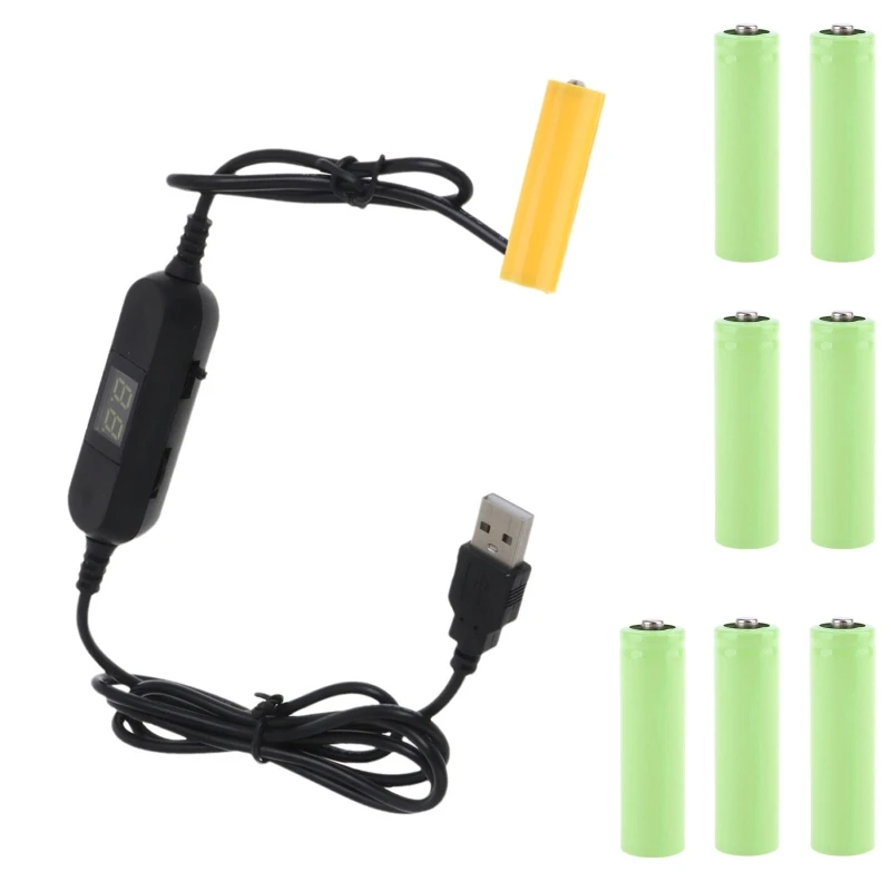 

Универсальный 1,2 м USB до 1,5 В-12 В, регулируемый AM3 AA LR6, пустая батарея для часов, беспламенная свеча, игрушка, елочная