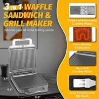 Panini Grill Press Breakfast Sandwich Maker 3 in 1, Electric Griddle Panini Press, Grilled Cheese Maker, Sandwichera Electrica 2