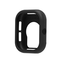 Soft Silicone Protective Case Cover - Smart Watch Protector Shell Accessories (Black)