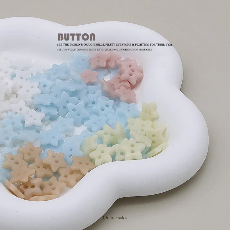 10pcs Two Hole Star Shape Ceramic Luxury Buttons for Kids Clothing Knitwear Shirts Phone Case DIY Apparel Sewing Supplies