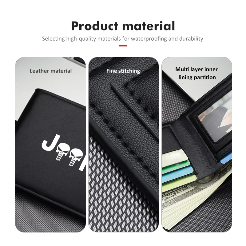 Driver License Holder Wallet for Jeep Renegade Compass Cherokee Wrangler Patriot Liberty