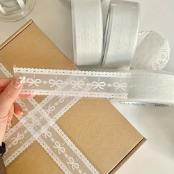 Elegant Floral Decorative Transparent Tape - Strong Adhesive for Gift Wrapping and Presentation (1roll)
