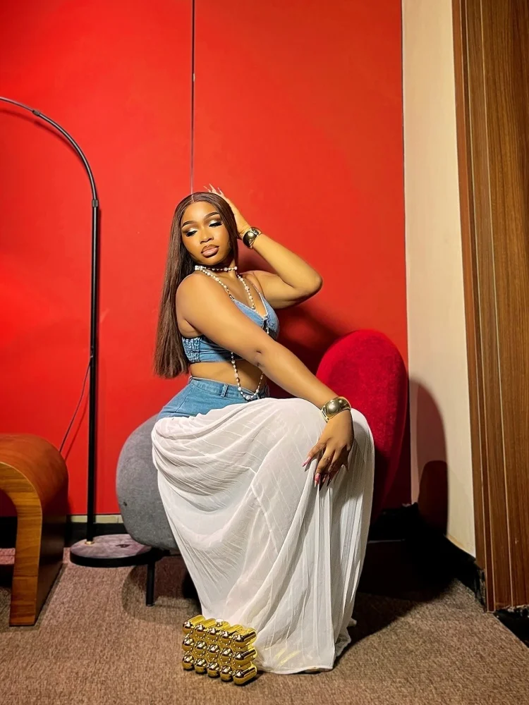 Wmstar Two Piece Sets Women Denim Patchwork V Neck Vest with Pleated Denim Chiffon Trousers Wide Leg Pants Sets Women's Clothing