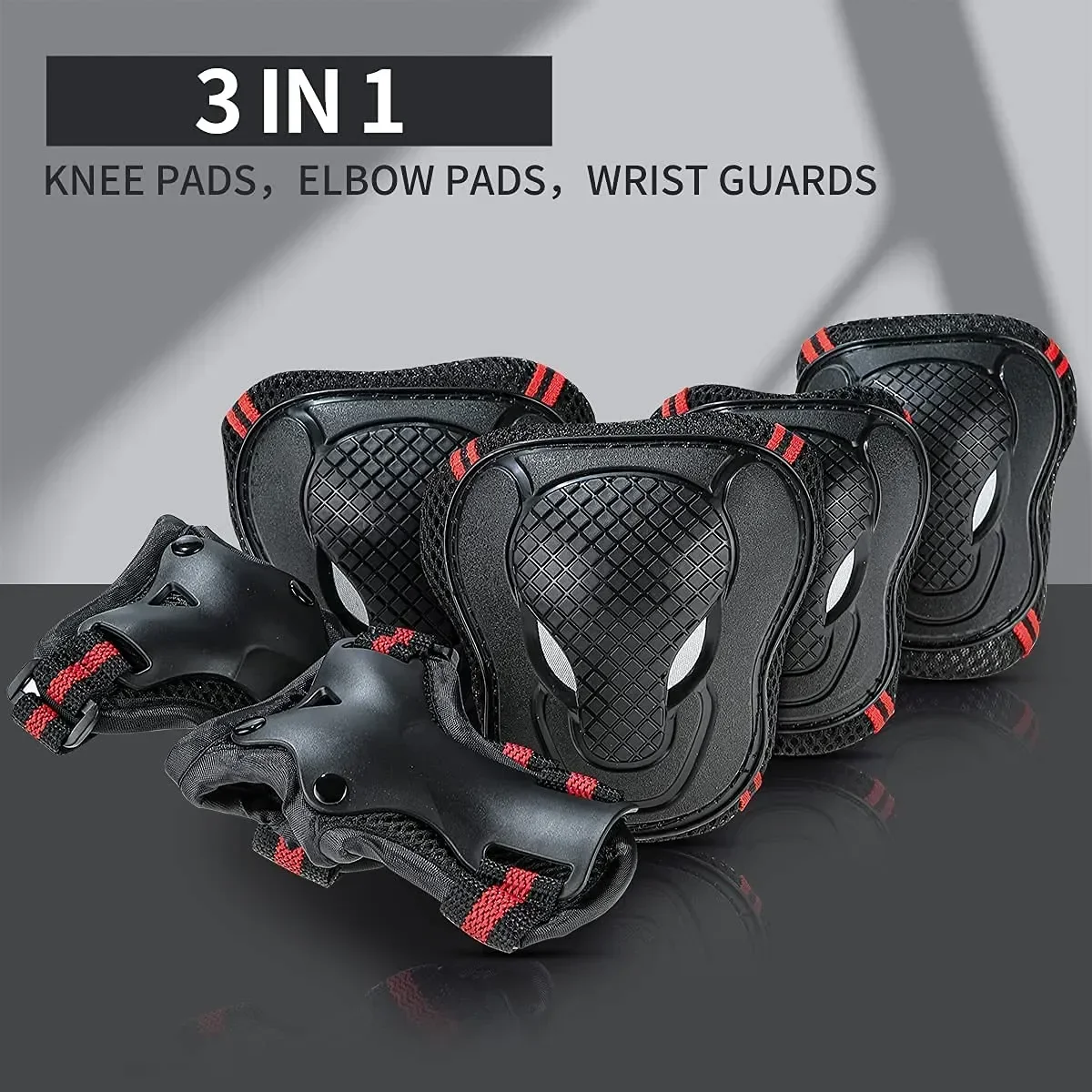 

Riding Adults Protective Knee Safety Skateboard 6pcs Protection For Wrist Elbow Cycling Guards Equipment Pads Set