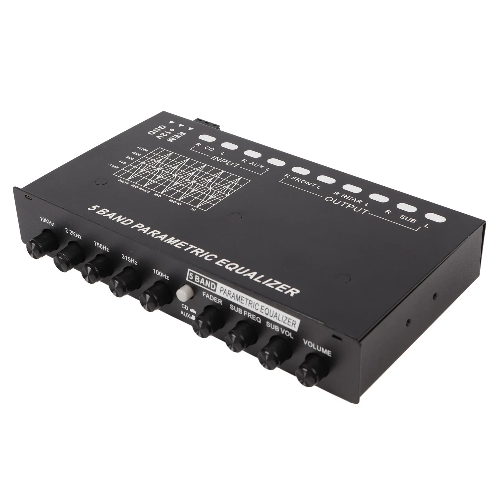Sound Amplifier Audio Equalizer Car Stereo Equalizer Adjustable 5 Bands Precise Tuning EQ Tuning Crossover Amplifier Graphic Equalizer Car Accessories