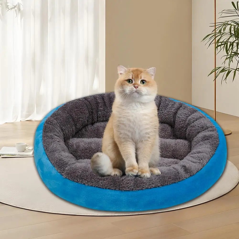 

Winter Pet Kennel Cozy Round Shape Dog Bed with Plush Cushion for Small Dogs Winter Warm Kennel with Pp Cotton Filling for Cats