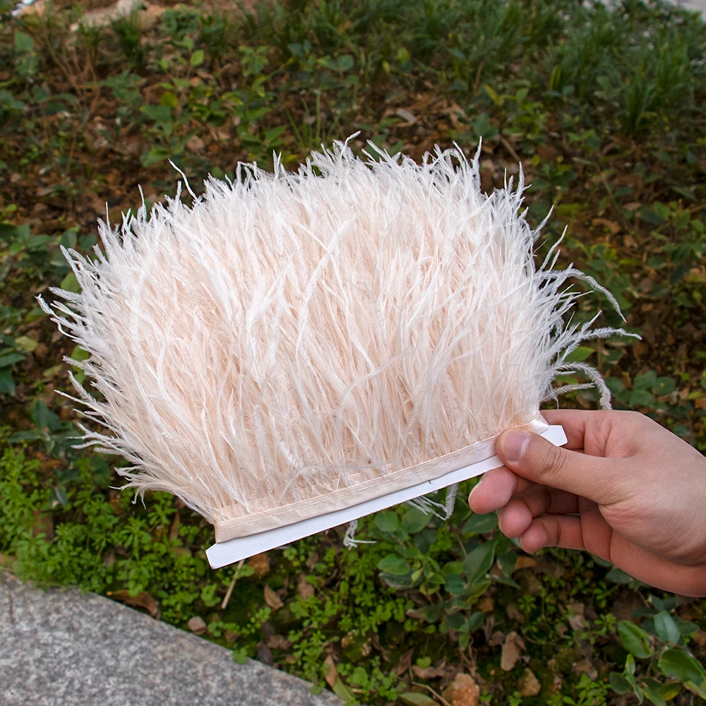 타조 깃털 트림 프린지, 천연 타조 깃털 리본 레이스, 코스튬 원피스 및 스커트 재봉용, 8-10 cm, 3-4 인치, 인기 판매