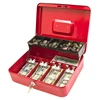 Cash Register Box with Cash Tray 4 Bill/5 Coin Slots Lock Safe Box with Key Savings Organizer Piggy Bank Cashier Case for Store 1