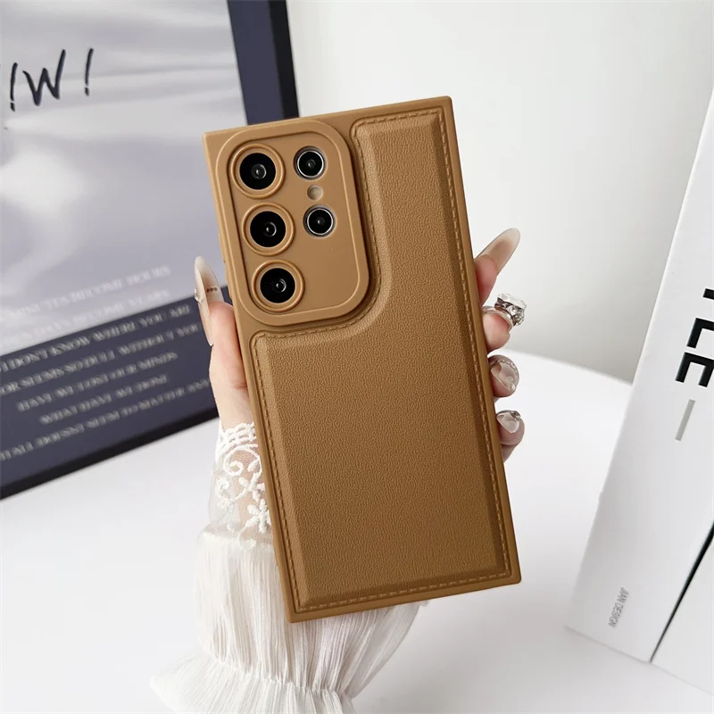 Étui de téléphone en cuir de luxe pour Samsung Galaxy A53 A73 A33 A23 A13 A03S A52 A12 A32 A51 A71 A52S Coque arrière en silicone TPU souple_voghion.com