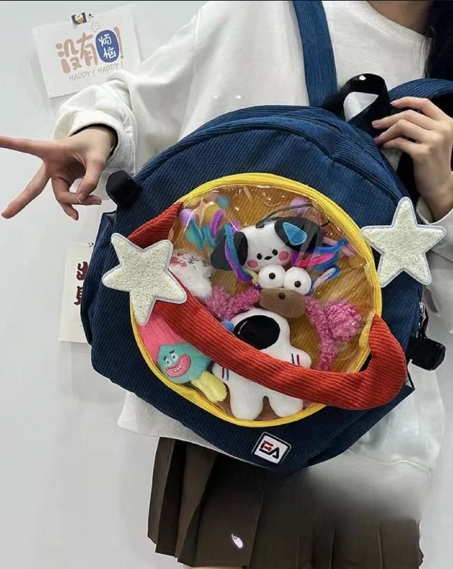 Sac à Main Transparent avec Cœur pour Fille, Mignon, Harajuku, Niveau d'Apparence Haute, pour Lycéens, SR