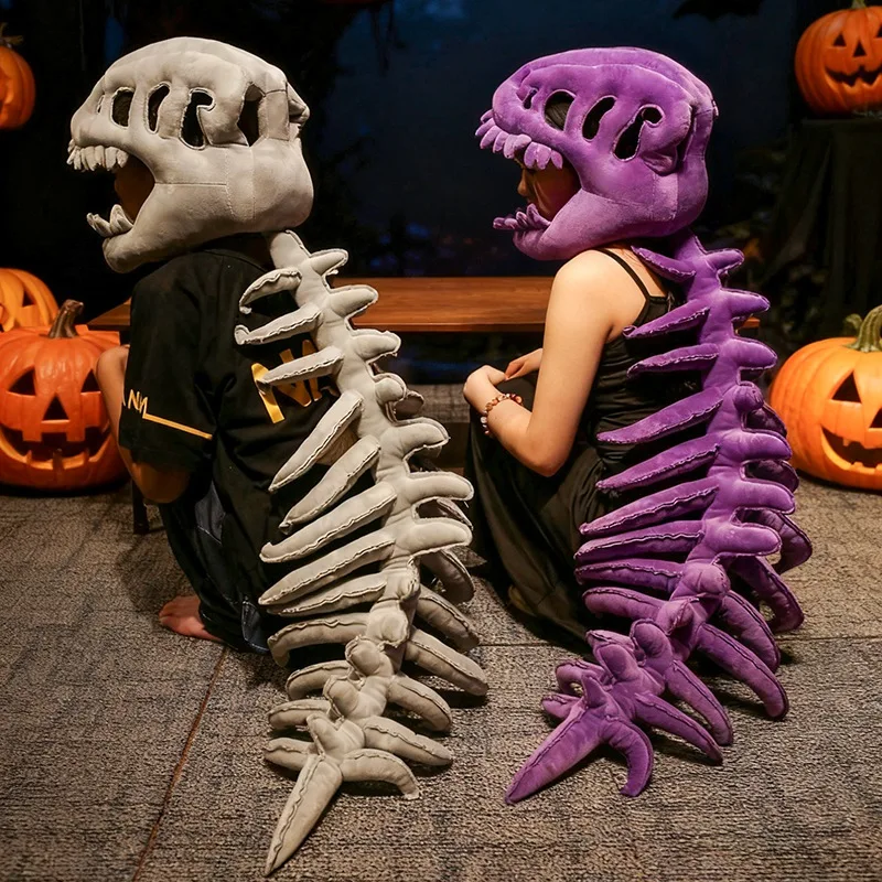 inosaur Skeleton Headgear Pillow -4 colors, ldeal for Party Cosplay & Sofa Lounging