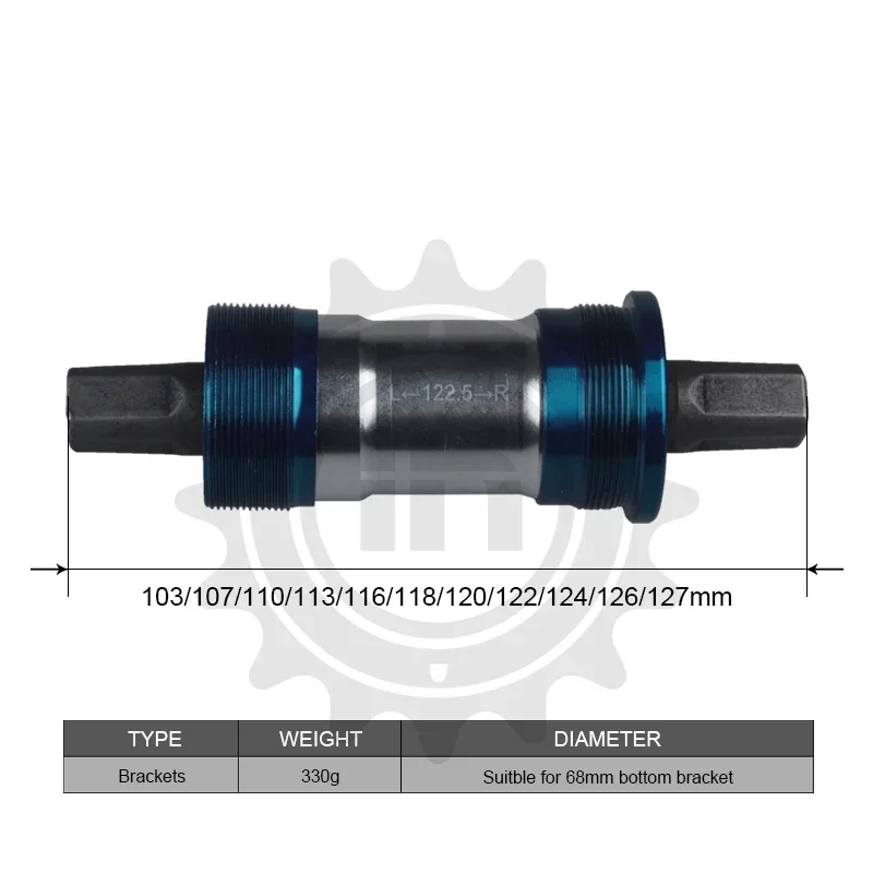 자전거 중앙 기둥 MTB 베어 액슬 103, 107, 110, 113, 116, 118, 120, 122, 124, 126/127.5mm, MTB 쿼드 홀 크랭크 축, 방수 나사