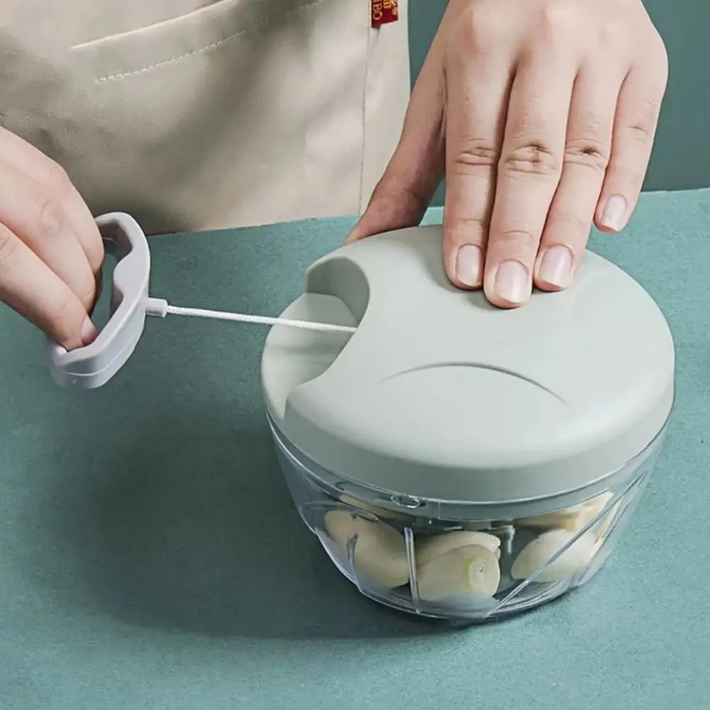 Household Garlic Press Manual Meat Grinder 3 Blades Hand-pulled Vegetable Cutter Kitchen Food Processing Tool