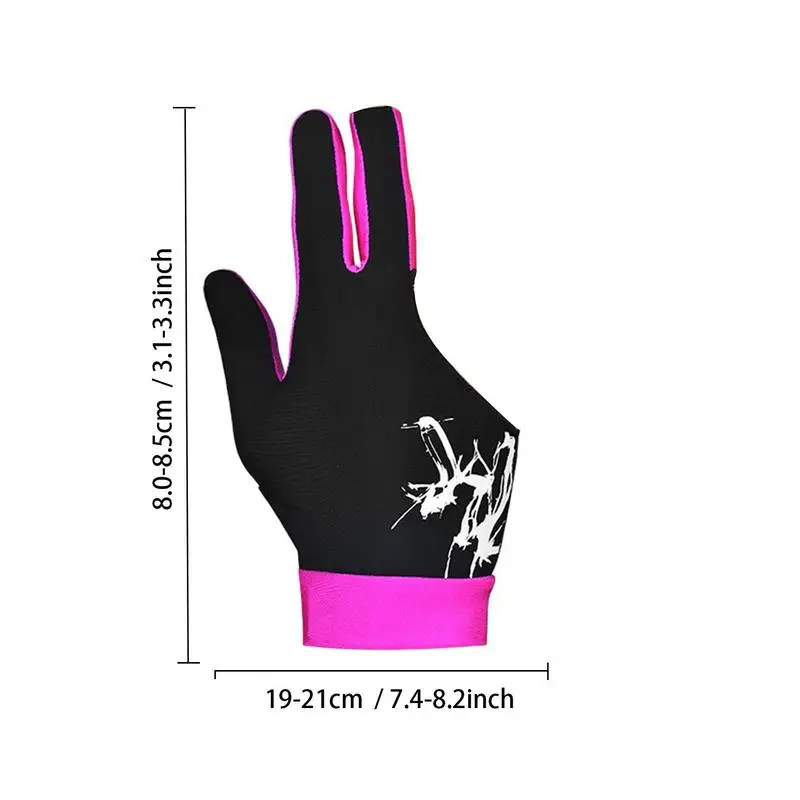 Billiard Gloves 3 Finger Exercise Gloves Slip Adjustable Breathable Silky Thin Splicing Process Pool Table