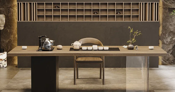 

Твердая древесина, акриловая подвесная искусственная кожа, чайный стол, верстак, современный стол из орехового дерева