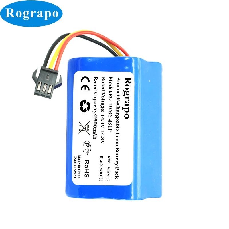 Batteria Aspirapolvere Batteria agli ioni di Litio 14.8V 2800Mah Ricambio per Robot Aspirapolvere per A6 V7
