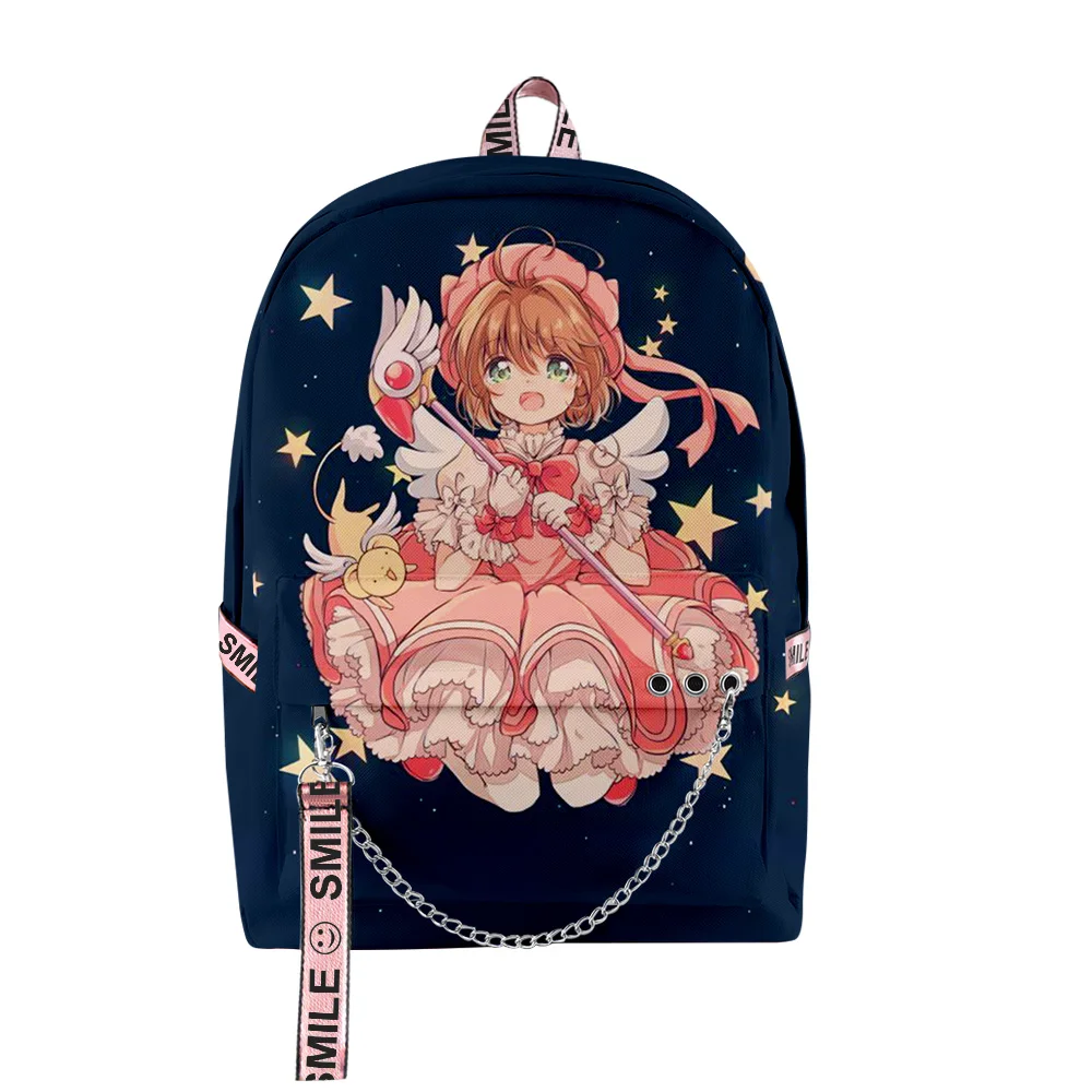 

Мультипликационные новые сумки cardcaptor sakura, школьные ранцы унисекс, Водонепроницаемые многофункциональные дорожные рюкзаки из ткани Оксфорд для ноутбука с 3D принтом