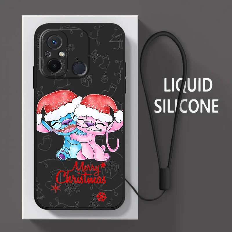 

Stitch Christmas Lilo For Xiaomi Redmi 12 12C 11 Prime A1 10 10X 9 9A 9T 8 8A 7 6 Pro 4G 5G Liquid Rope Soft Phone Case Cover