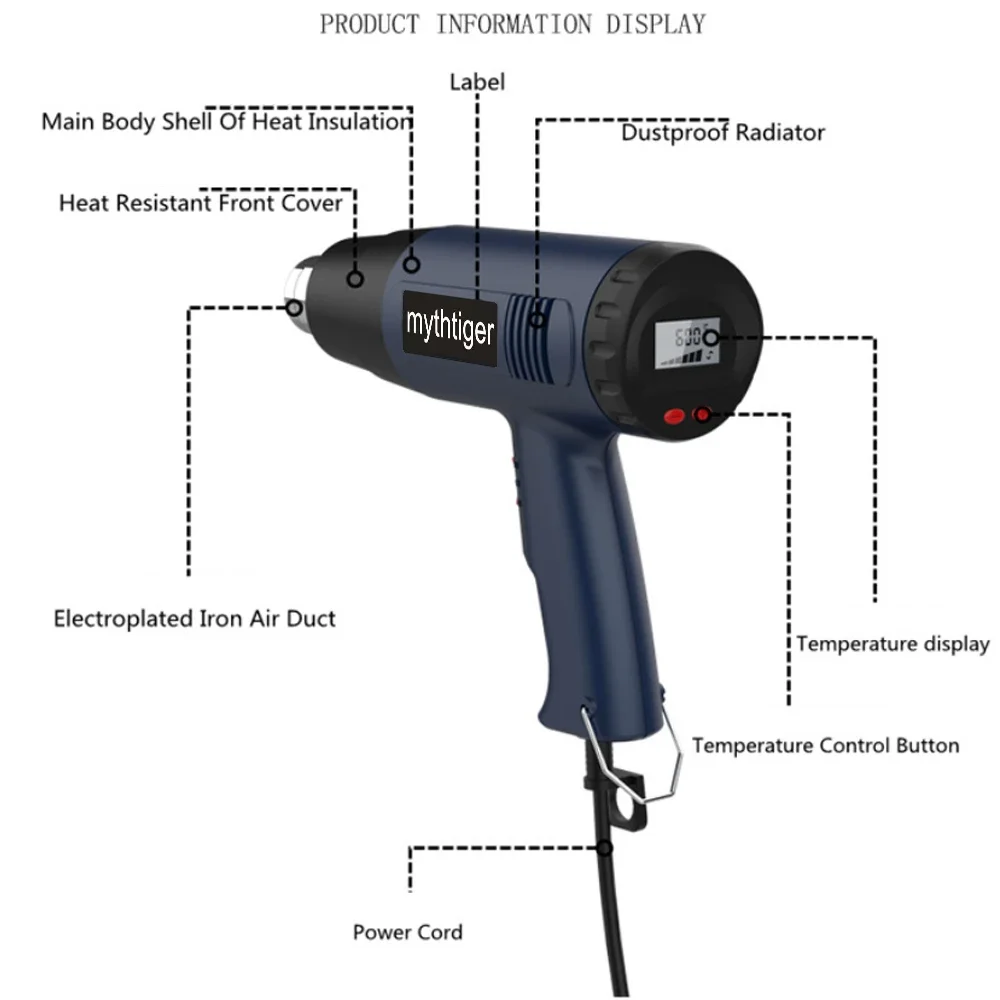 110V US PLUG /220V EU PLUG LCD Display Heat Gun Thermal blower hot air gun Air dryer for soldering Professional power tools hot air gun heat gun