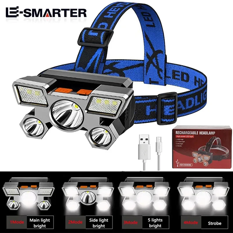 Promotion Lampe Torche LED Rechargeable USB Puissante De MAh Avec Lumiere Laterale Lampe Torche Etanche Pour Randonnee Durgence Chasse En Camping Avec Lumiere Laterale 91548907