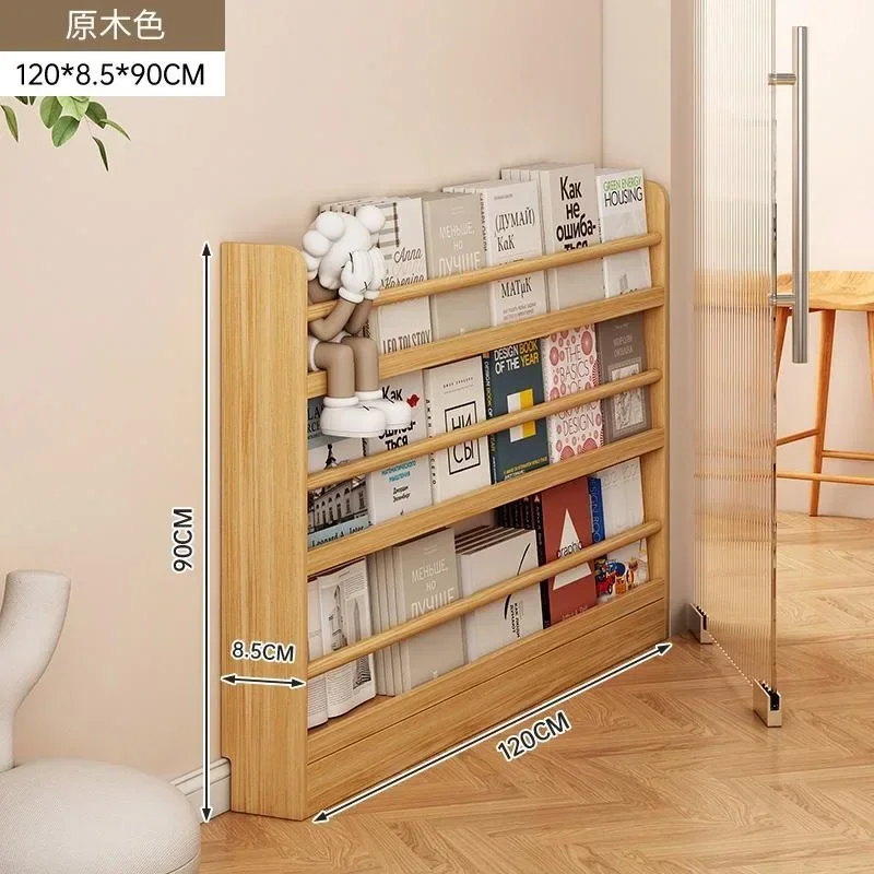 Simple Aoliviya New Storage Cabinet Solid Wood Bookcase Bookshelf Children's Storage Cabinet Ultrathin Rack Living Room