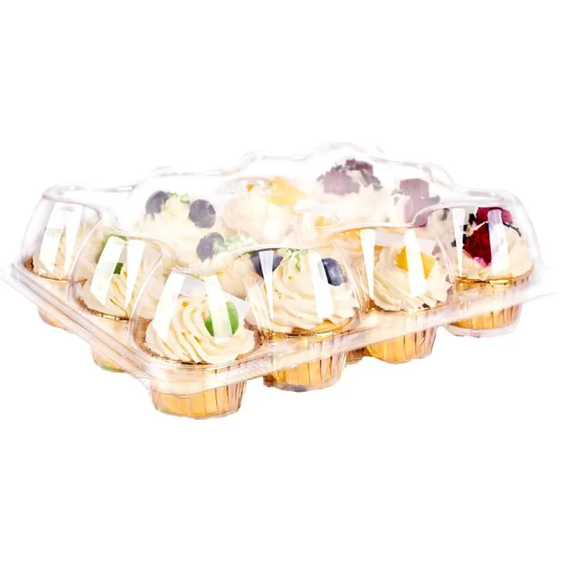 Mini Cupcake Doos - 12 Gaten PVC Container