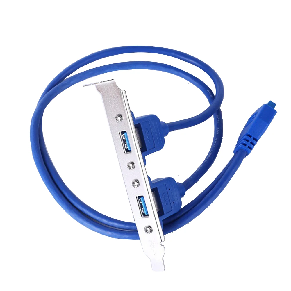 

20 Pin to Dual USB3.0 Baffle Extension Cable High Speed USB 3.0 Back Panel Expansion Bracket 2 Port Motherboard Cable