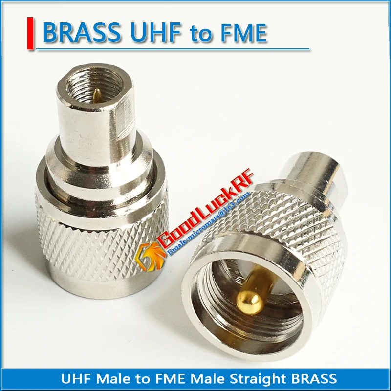 1X Pcs High-quality FME Male To UHF Male Cable Connector Socket FME - UHF Straight Nickel Plated Brass Coaxial RF Adapters 1x pcs kit set adapter fme male